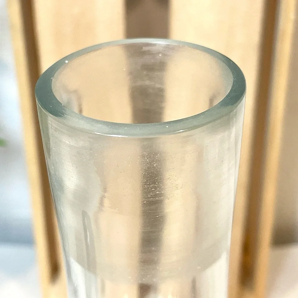 Classic Clear Ships Glass Decanter w Globe Stopper | Chip on Stopper Bottom |GUC